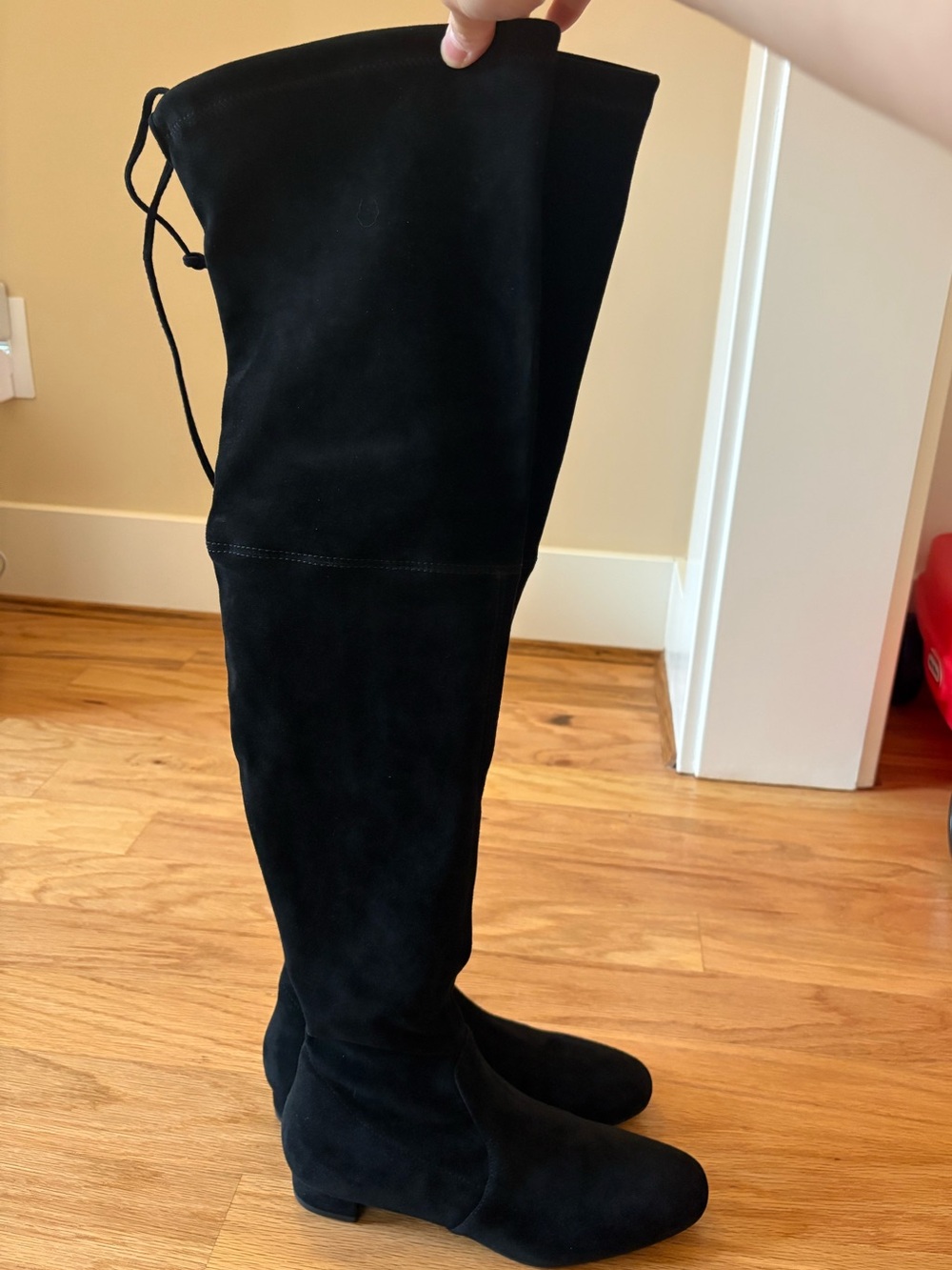 Stuart Weitzman Genna 25 Over-the-Knee Boots in Black Suede Size 5.5